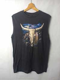 80s Vintage Single Stitch Tank top Skull Horns T-shirt
koszulka