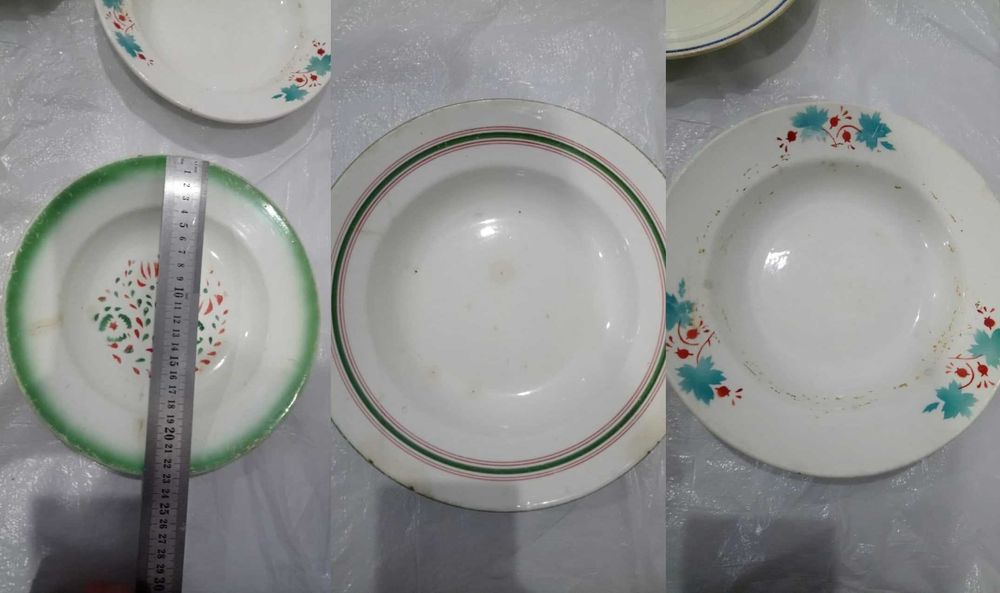 Тарілки глибокі плоскі ретро миски