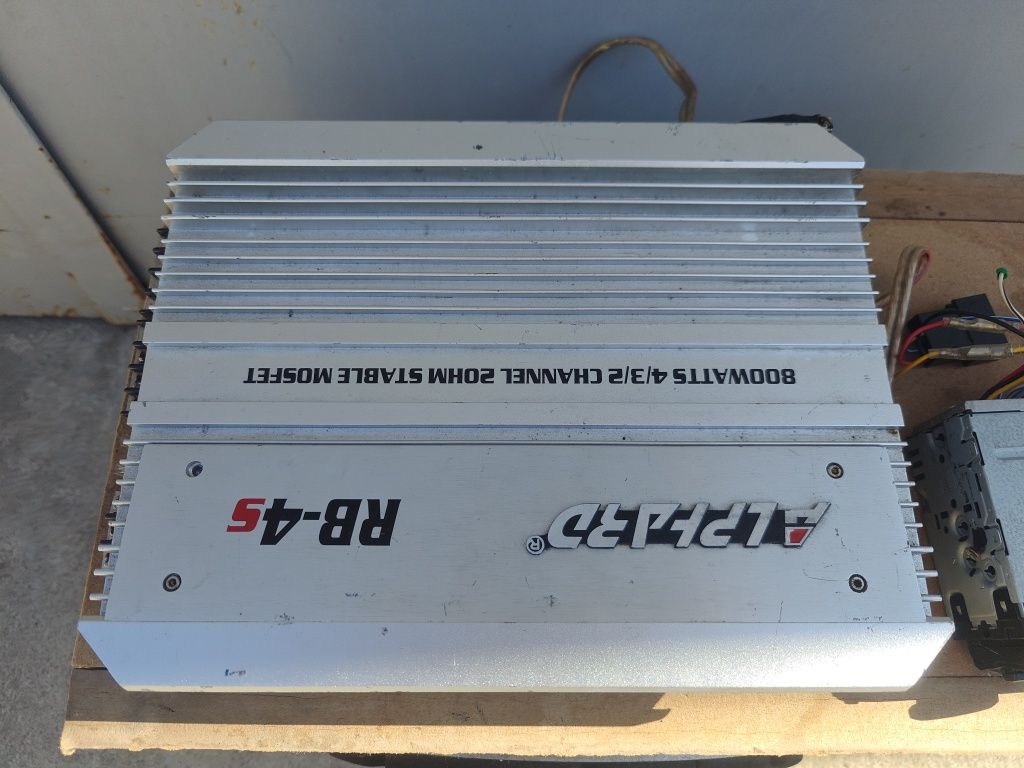 Zestaw głośnik basowy macAudio, radio Sony DSX A410BT, wzmacniacz