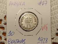 Angola - moeda de 10 centavos de 1928 (II macutas)