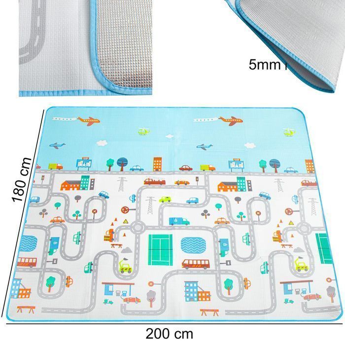 mata edukacyjna piankowa składana ulica 180 x 200