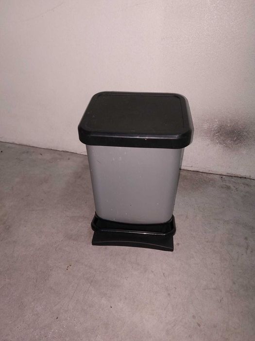 Balde do lixo com pedal 20 L Delinia cinza