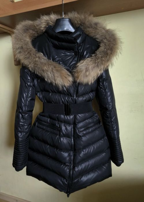 Kurtka płaszcz Ochnik skóra naturalna jenot gruba zimowa