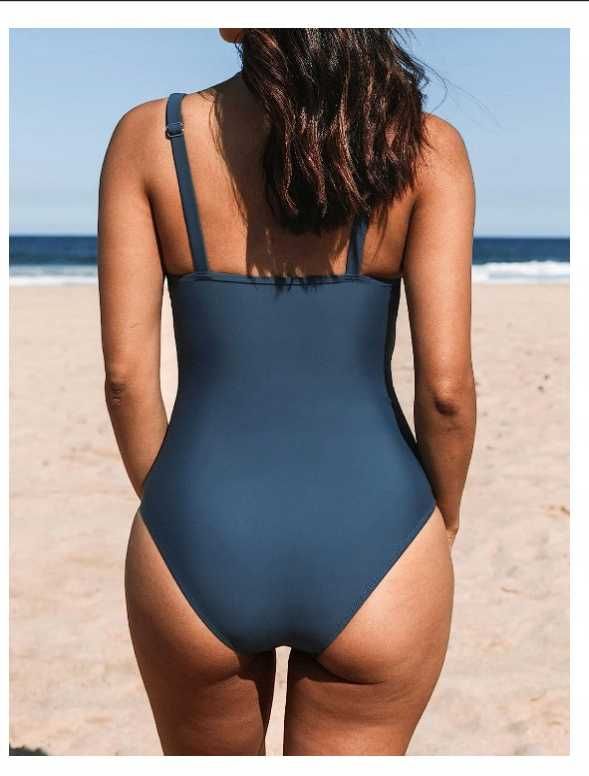 CUPSHE KOSTIUM KĄPIELOWY WYCIĘCIA XL Bikini Granatowe wyszczuplające