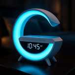 budzik LED z głośnikiem Bluetooth, lampką nocną i ładowarką indukcyjną