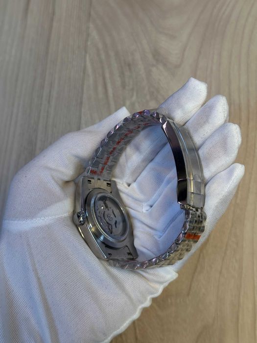 Zegarek Seiko Mod Datejust Roman Biały White Watch