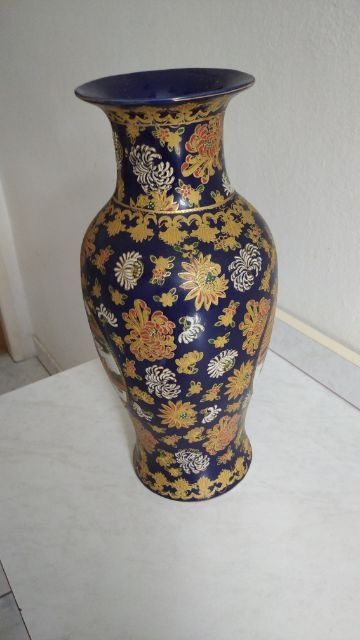 Duży wazon chiński kwiaty wzory 35 cm