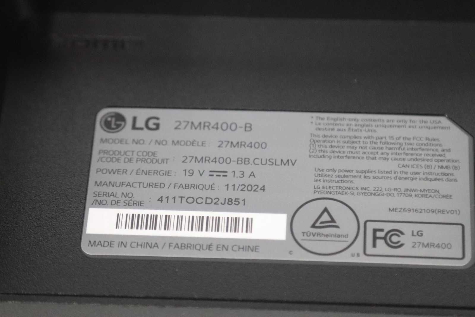 Монітор 27" LG 27MR400-B  100 hz