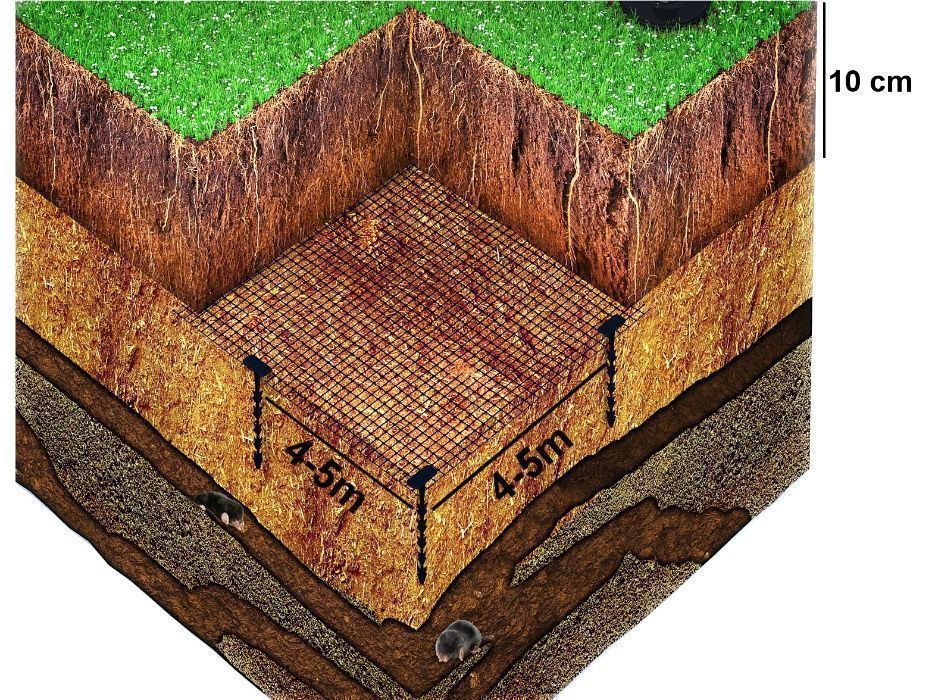 Siatka na krety 2 m x 200m przeciw kretom pod trawnik + szpilki