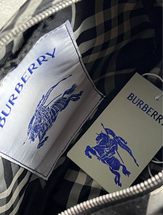 Burberry сумка Black Check heron palm chrome loro island чорна