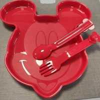 Prato Mickey com Talheres Tupperware