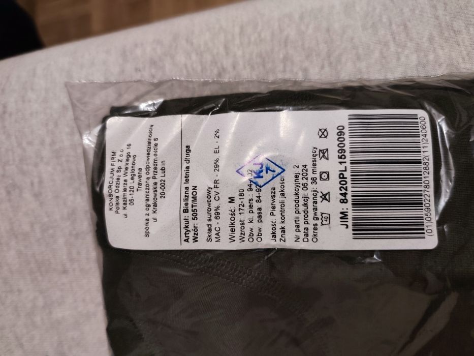 Bielizna letnia długa 505T/MON r. L i M. Z PRZESYŁKĄ. Cena za 1 szt.