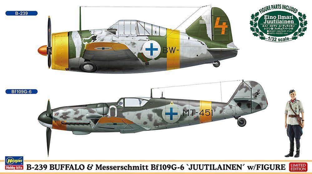 Hasegawa 02439 P-239 Buffalo & Messerschmitt Bf109G-6 Juutilainen 1/72