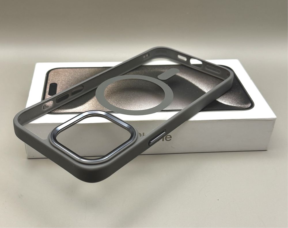Чехол IPhone 15 Pro Max natural titanium MagSafe, 15 pro black, grey