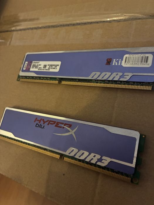 Ram 2x4 GB HyperX Blu, DDR3, 8 GB, 1600MHz, CL9