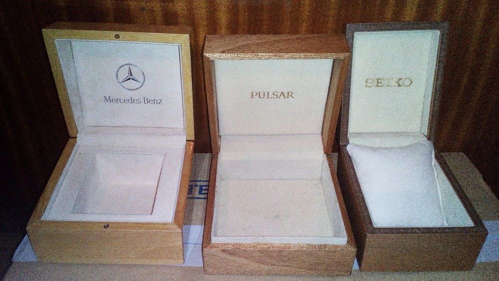 caixas relogios seiko, pulsar é mercedes