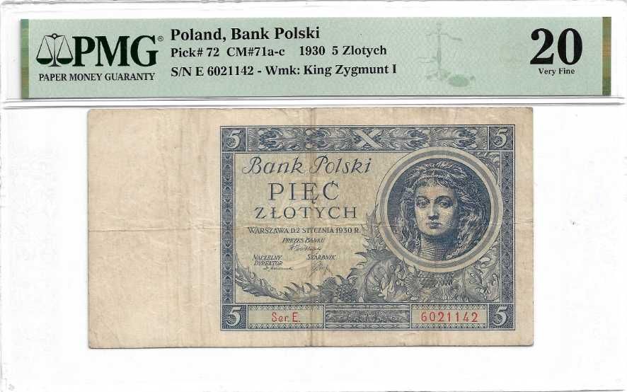 5 złotych 1930 PMG 20