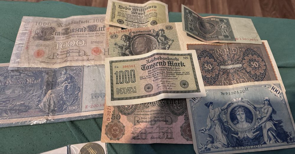 Sprzedam stare banknoty marki 9sztuk