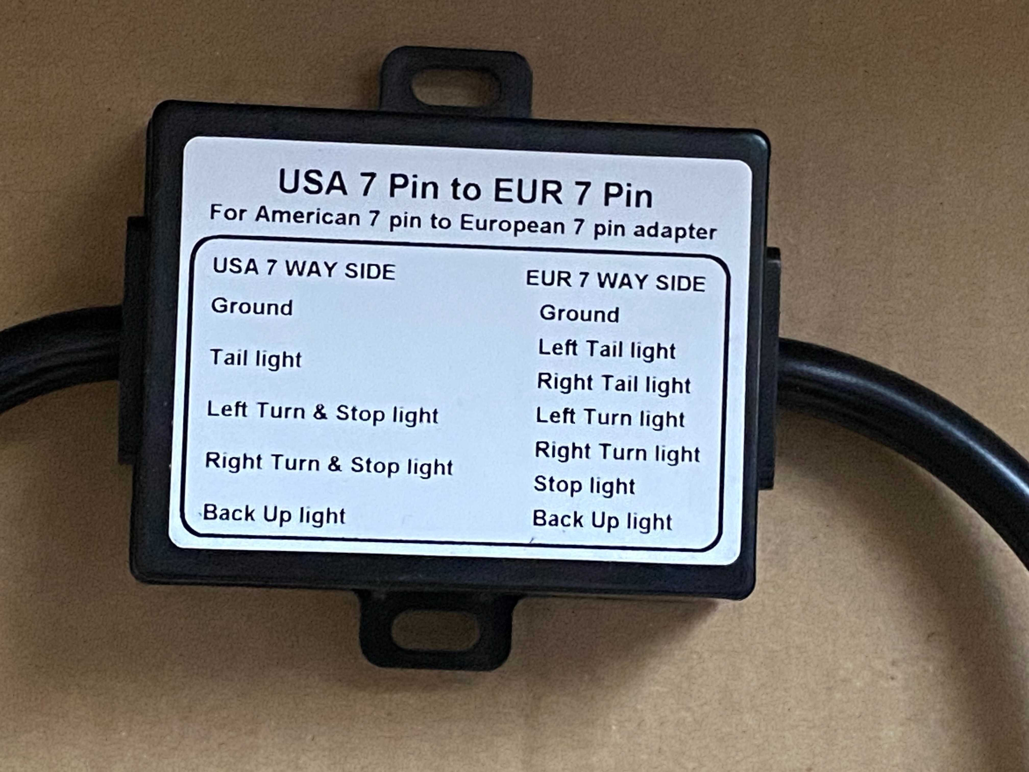 Перехідник - конвертер для фаркопа з USA 4(7)-pin на 7-pin Euro