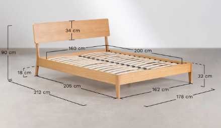 Cama Madeira Casal Estilo Nórdico Nova