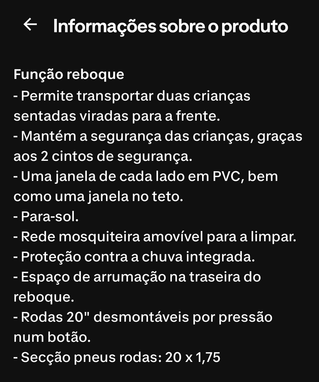 Reboque Bicicleta (transporte crianças)
