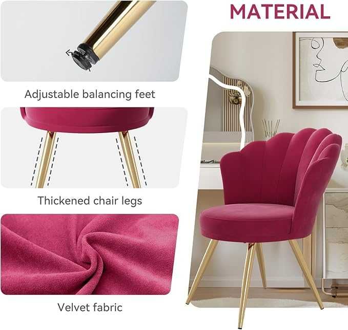 Krzesło dekoracyjne z aksamitu na złotych nogach krzesło GLAMOUR