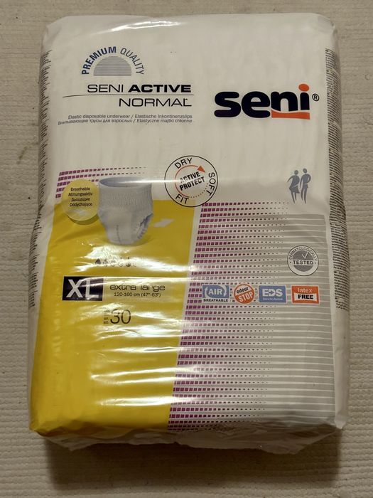 SENI Active Normal XL Pieluchomajtki 120-160 cm 30 sztuk