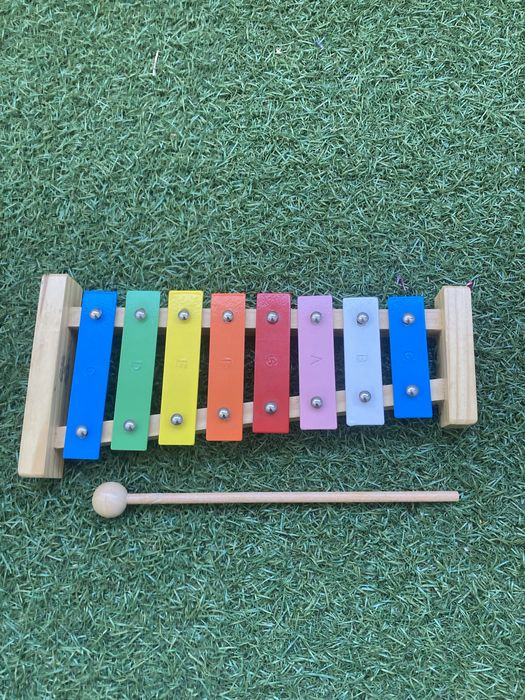 Cymbałki drewniane tęczowe dla dzieci