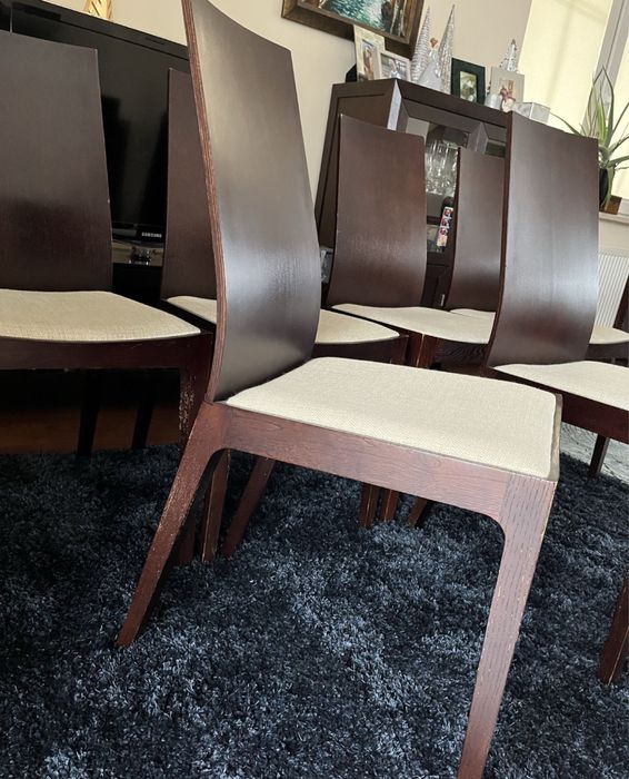 krzesła krzesło drewniane ciemny brąz venge wenge