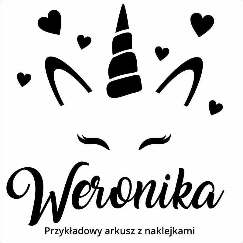 Naklejki ścienne na ścianę dla dzieci jednorożec, imię