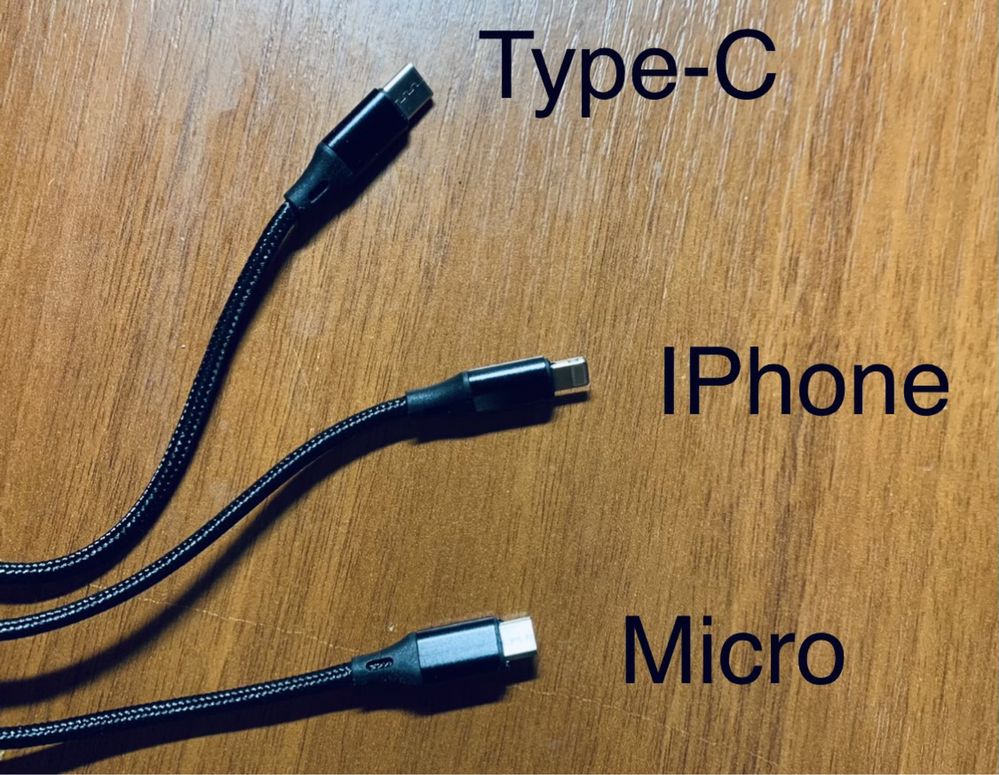 Кабель USB 3 в 1 Micro Type-C Lightning