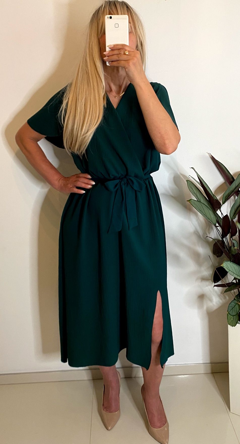 Sukienka plus size 4xl 3xl wesele chrzciny komunie wyszczuplająca midi