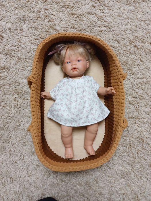 Люлька для ляльки в'язана/ переноска для пупса/ кроватка для куклы