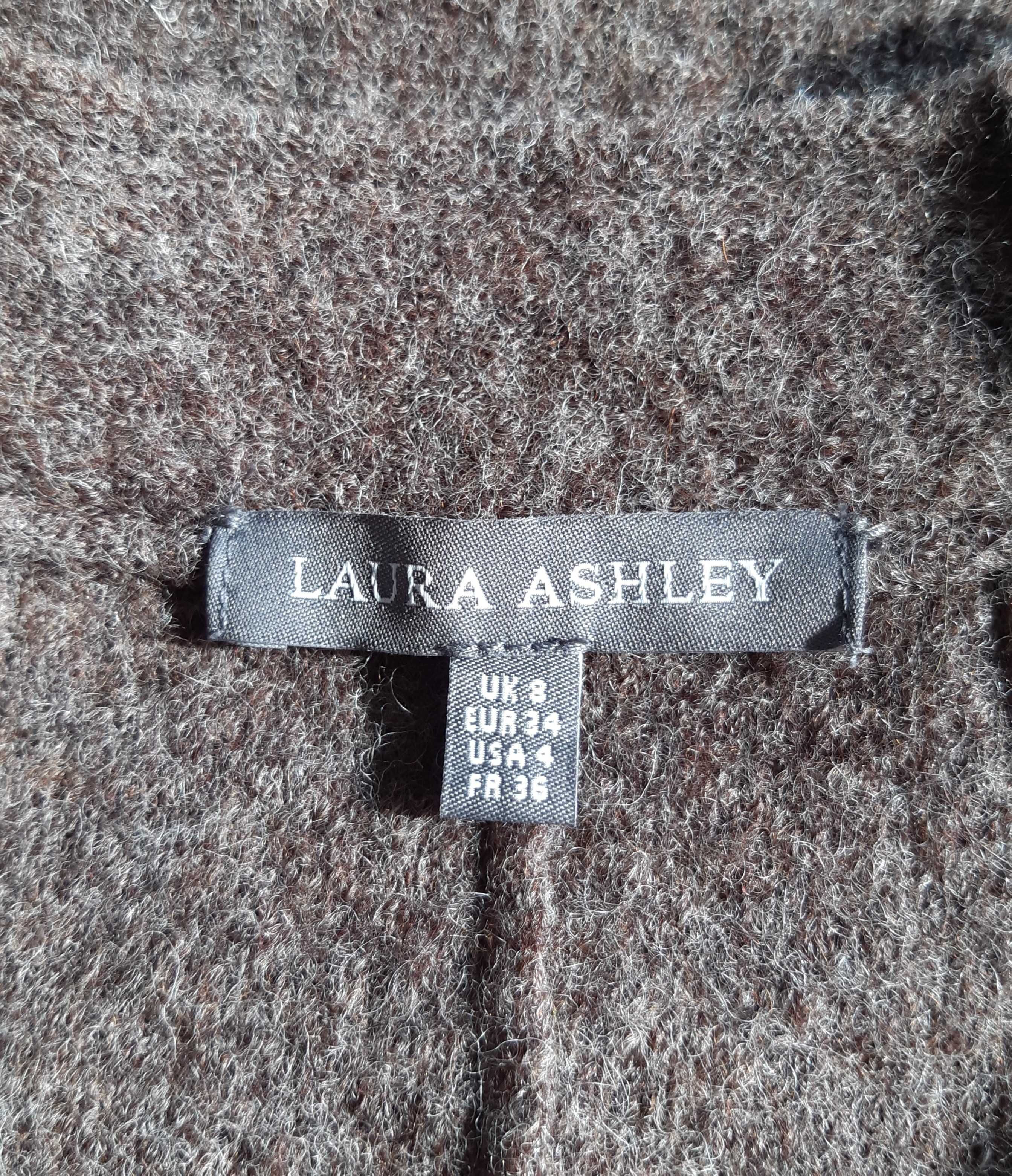 Брендовый пиджак удлиненый шерстяной жакет цвета капучино laura ashley