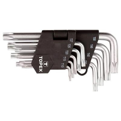 Klucze Torx krótkie T10-T50 zestaw 9szt Topex