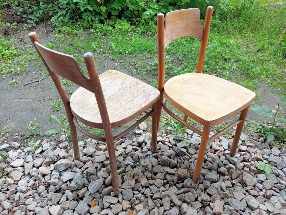 Stare Drewniane Krzesło Taboret Aga Jar Patyczak Thonet PRL