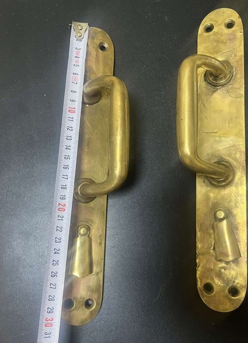 Ручки дверні латунь 2 шт з клеймами