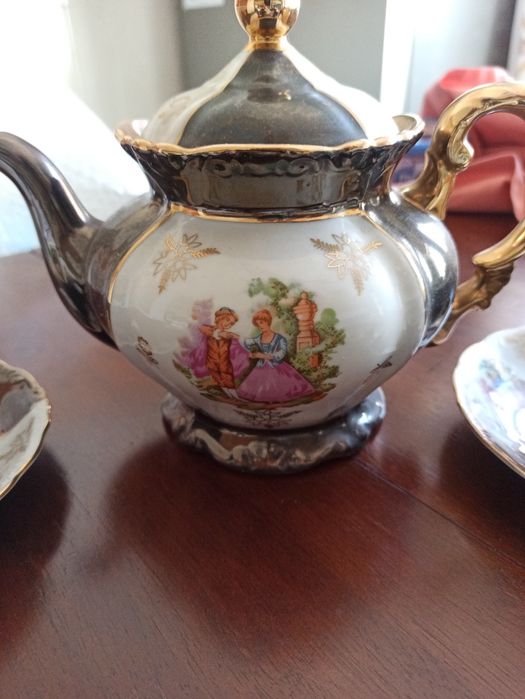 Serviço de chá chinês para 6 pessoas em porcelana Lucky China - meados