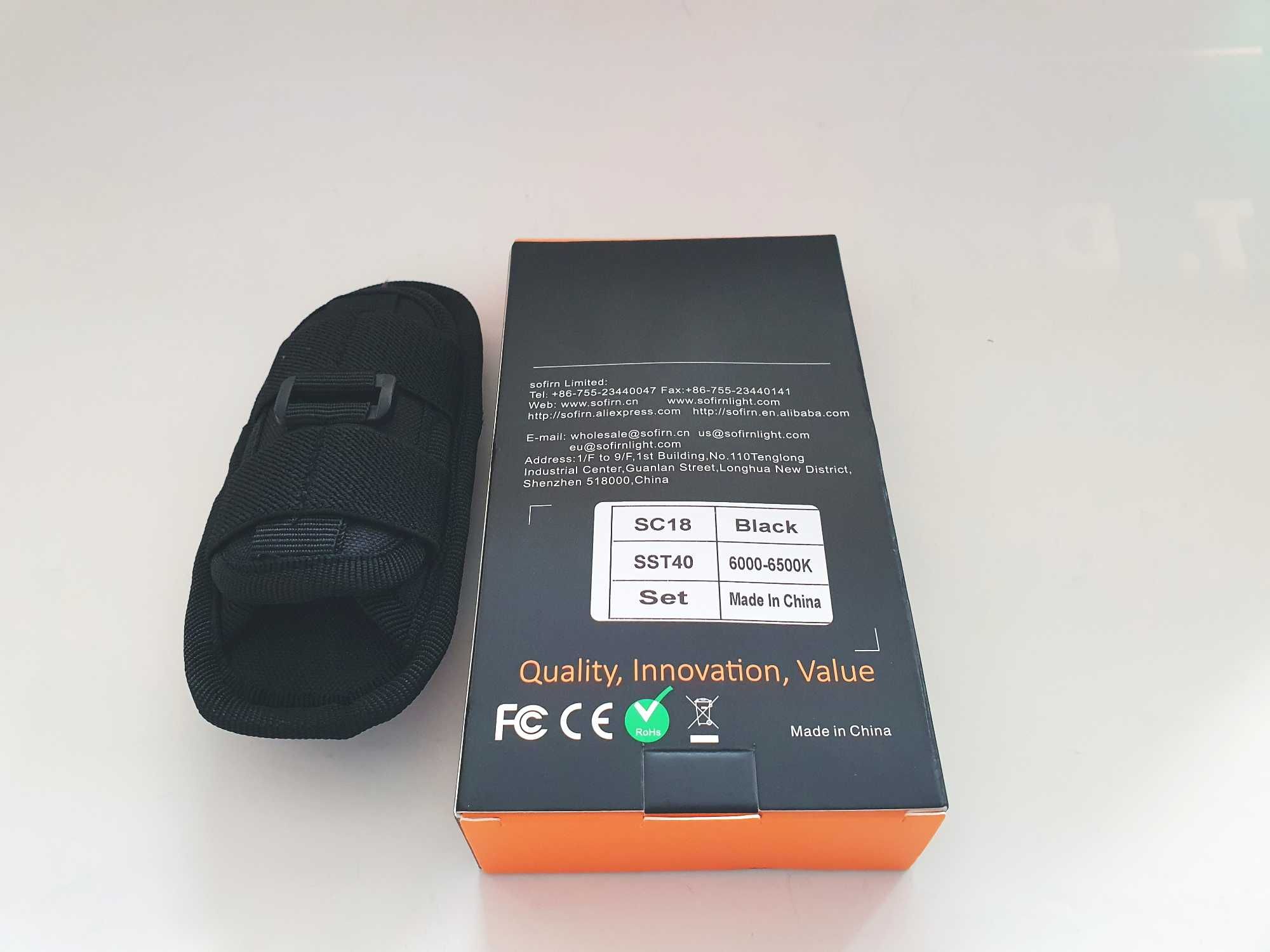 Latarka EDC Sofirn SC18 z taktycznym etui 360.