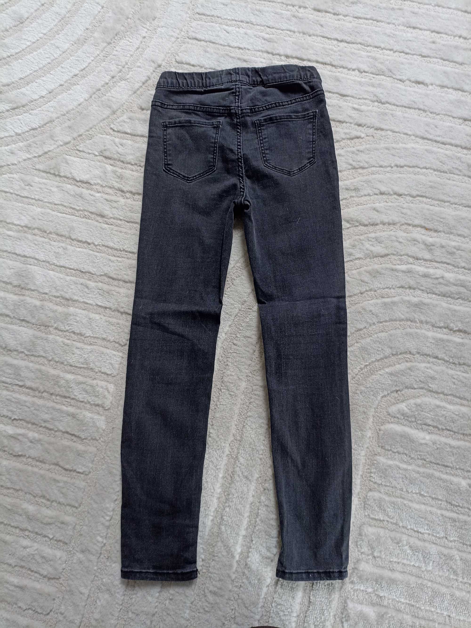 Spodnie leginsy jeansowe 128 H&M