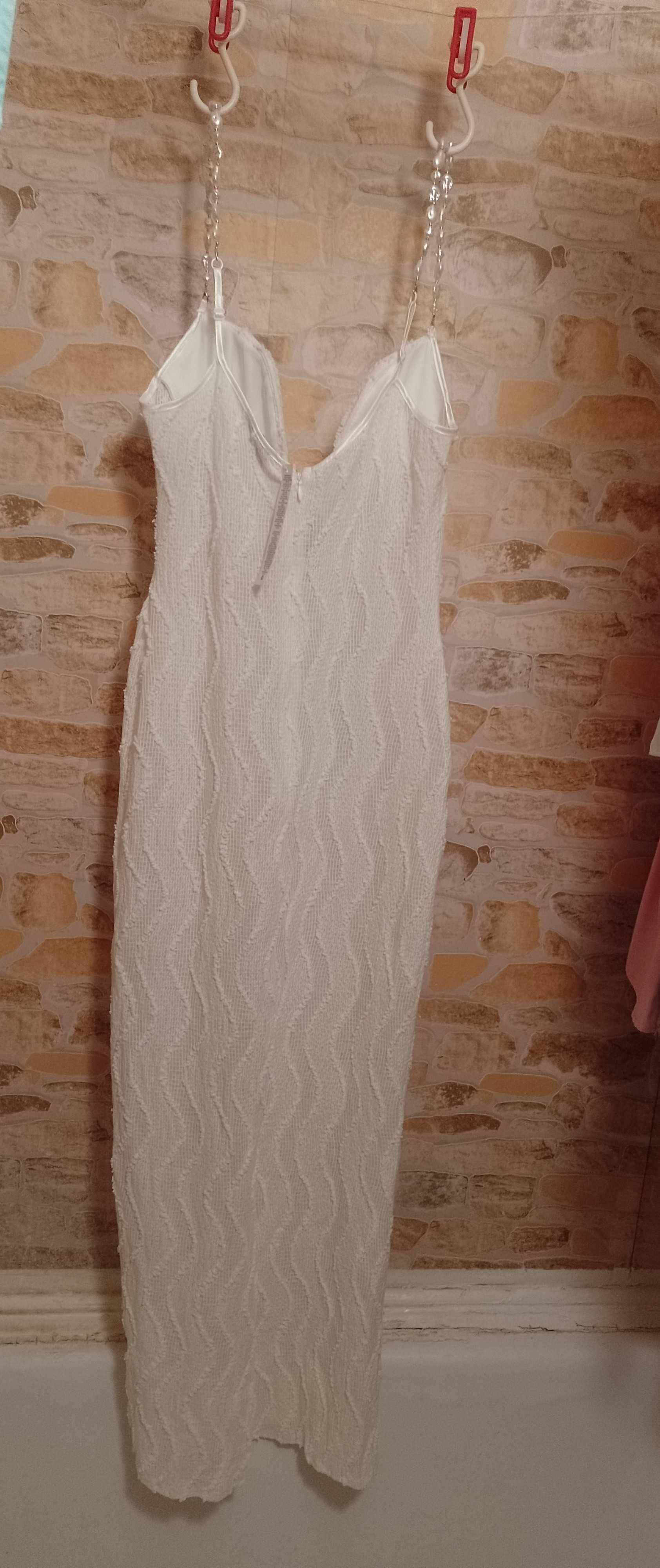 (38/M) ASOS/ Długa, bogato zdobiona sukienka ołówkowa z Londynu, NOWA