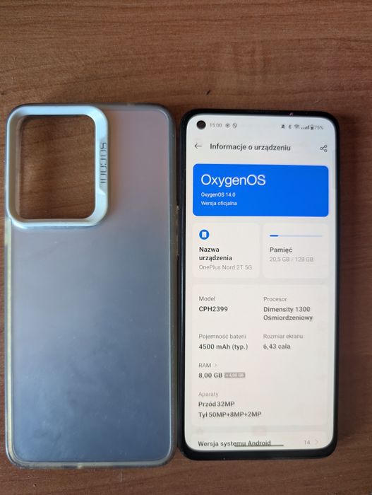 Telefon OnePlus Nord 2T 128GB, dobry stan, etui w prezencie