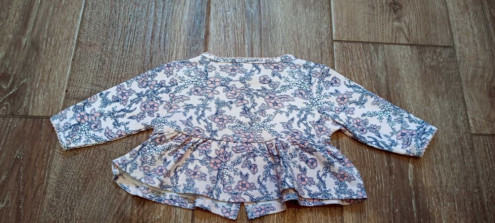 Kaftanik bluza na napy dla dziewczynki  kwiaty 56/62 Laura Ashley