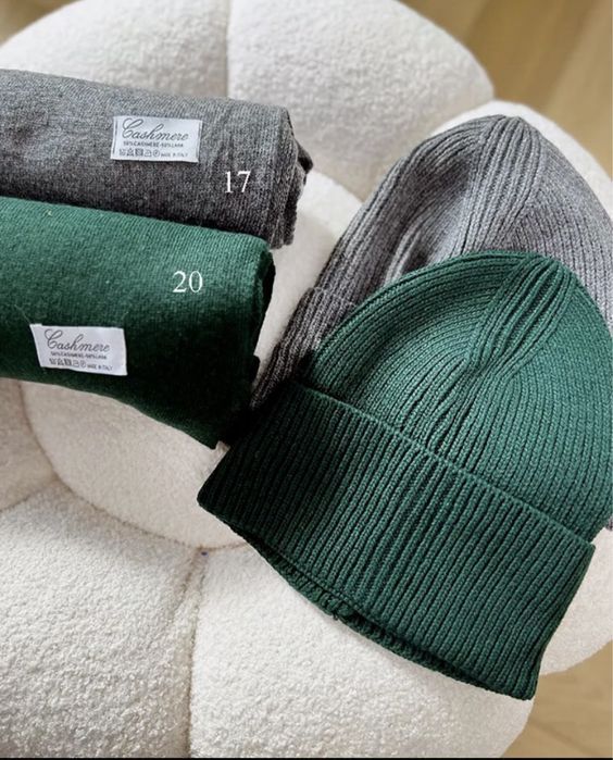 Zestaw 50% Kaszmir 50% Wełna Szalik+Czapka Kaszmirowy