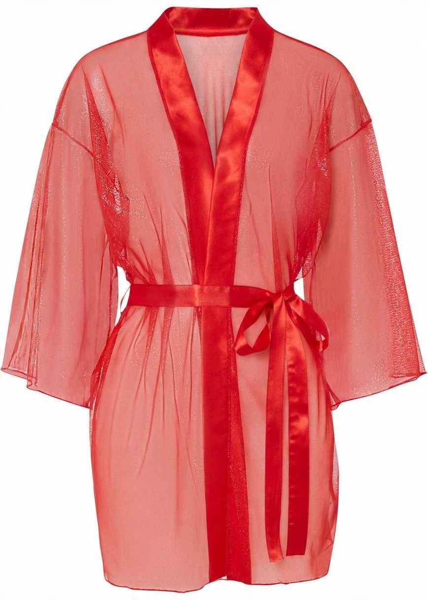 VENUS kimono szlafrok z siateczkowy czerwony ^44/46