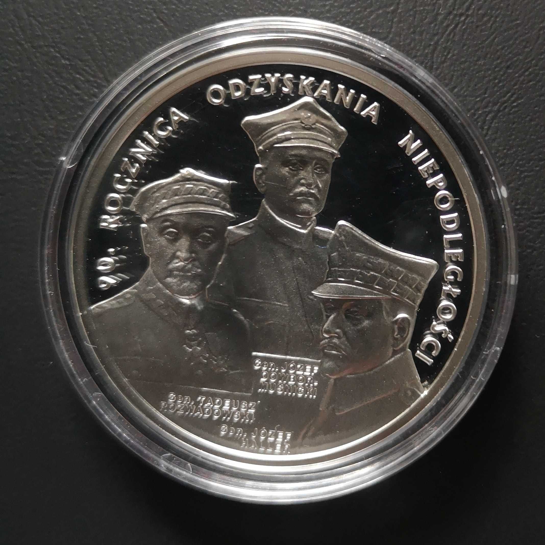 Moneta 20 zł 2008 r. 90. rocznica odzyskania niepodległości