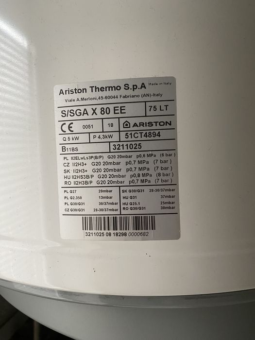 Bojler gazowy ariston SGA 80L