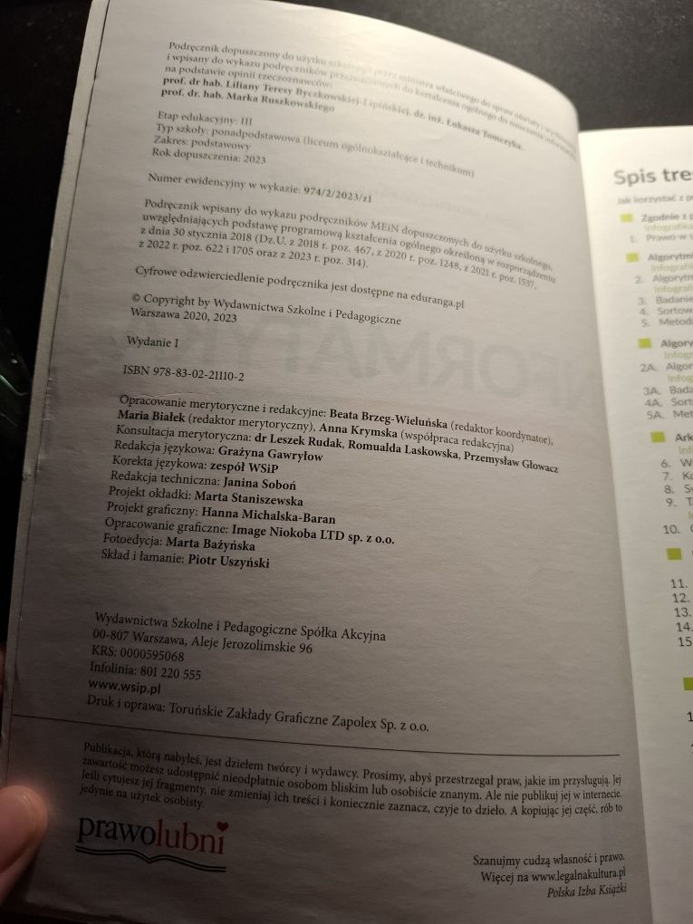 Podręcznik do informatyki "Informatyka 2" nowa edycja WSiP