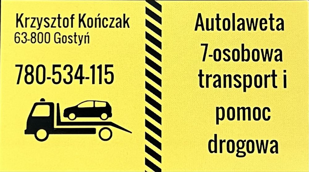 Autolaweta Transport / Autopomoc 7 osobowa indywidualna wycena