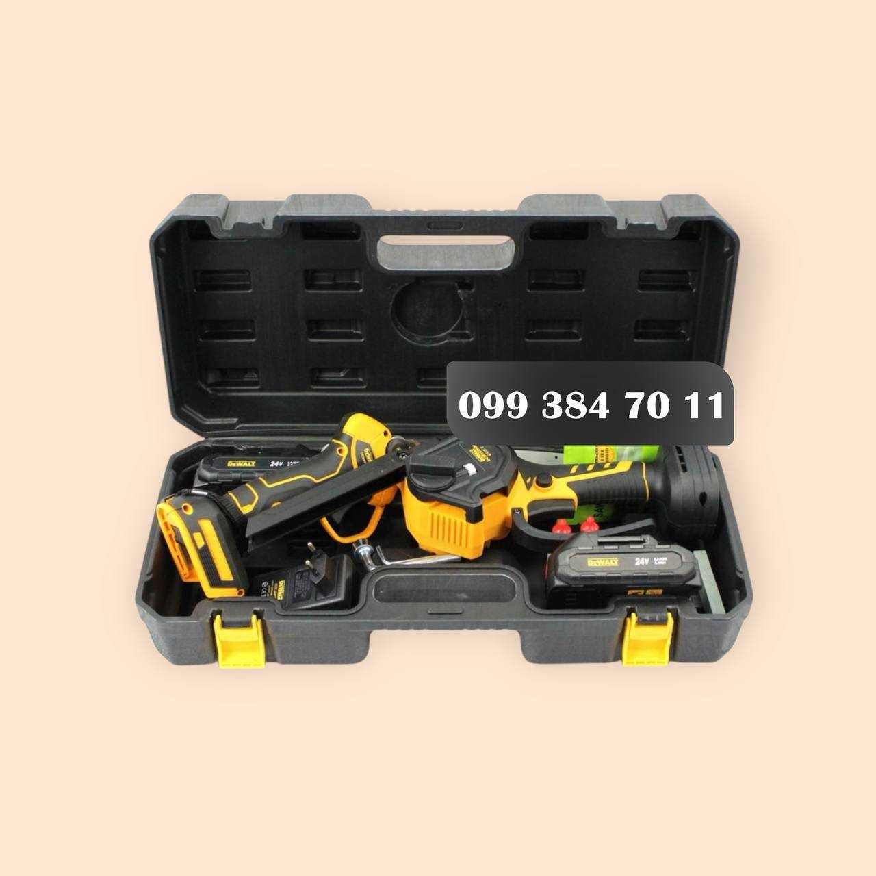 Акумуляторний Садовий набор DeWALT 2/1 Секатор + Гілкоріз 2АКБ 24V/5Ah